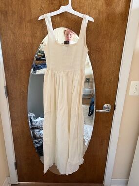 Wayf white Maxi Dress with Smocked Bodice